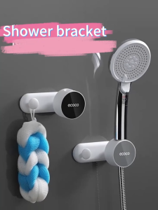 Ecoco Adjustable Shower Head Holder – Punch-Free Wall Mounted Shower Bracket with Hook | Strong Adhesive | Bathroom Accessories