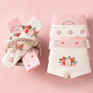 กางเกงในเด็กผู้หญิงเชต4 ตัว ผ้าฝ้ายนุ่ม บ๊อกเซอร์เด็กหญิง กางเกงในขาสั้นเด็ก เสื้อผ้าเด็ก ลายสาวน่ารัก MY369