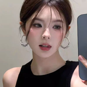 Shiny Silver Sequin Earrings Trendy Minimalist Versatile Cold Tone Unique Design Ear Jewelry New Popular Alloy/Gold Plated