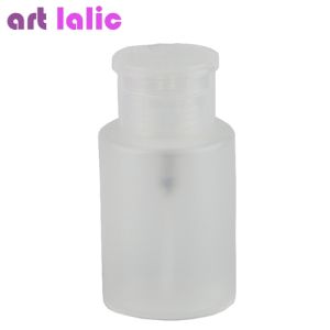 210ml Portable Empty Pump Bottle - Pink/Clear Plastic Alcohol Liquid Press Dispenser for Nail Polish Remover Cleaner