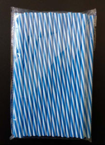 หนาขึ้น หลอดพลาสติกแข็งสําหรับถ้วยเมสันทนทานทนความร้อนนํากลับมาใช้ใหม่ได้สีสัน ลายทาง หลอดน้ําผลไม้อุปกรณ์รับประทานอาหาร