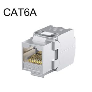 ZOERAX | ZOERAX 2PCS Cat6a Cat7 Keystone Jack Cat7 RJ45 STP Tool-Less Type Zinc Alloy Module Jacks Adapter Coupler for 22 to 26 AWG