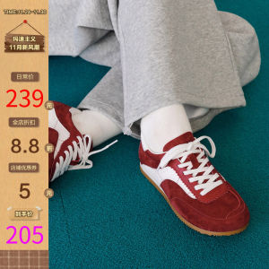 Giày Thể Thao Thường Ngày Nhẹ Cho Nữ Giày Thể Thao Mùa Đông Giày Bệt Đa Năng Màu Đỏ Masoomake Giày Dequn Thời Trang 2025