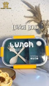 Bright Crown Lunch Box Set 1100ML Kotak Bekal Makan 2 Sekat Jerami Gandum / Tempat Bekal Makan