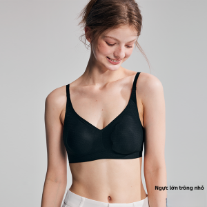 MiiOW | Áo ngực nữ MiiOW Catwoman Cool Sensation Latex Light Support V-neck Fixed Strap Bra Summer Collection Pure Color Gathered