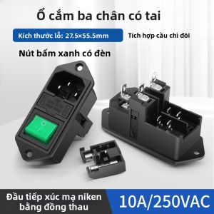 kuicc | Ổ Cắm Đa Năng 3 Chức Năng 10A 250V AC Đèn Báo kép