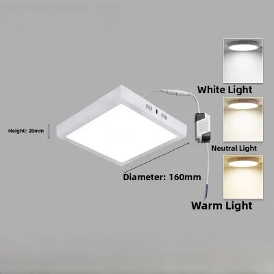 Ultra-Thin Square Kitchen Bath Light High-Pressure Cast Absorption Ceiling Flat Panel LED Mounted Light Aluminum Material