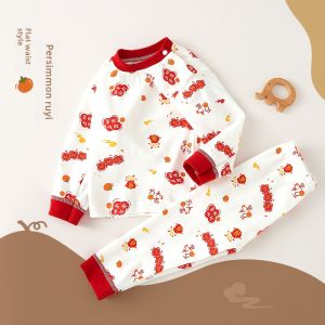 Pure Cotton Baby Autumn Clothes Set Spring Autumn Winter Long Sleeve Sleepwear Childrens Underwear Home Clothes Belly Protection