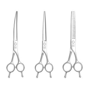 Qiman | Bidirectional Long Hair Cutting Scissors for Salon Use 7 inches