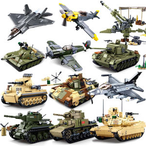 Military Panzer Tank Armored Car Building Blocks WW2 Aircraft Army Truck Airplane Plane Bomber Model Construction Toys For Kids