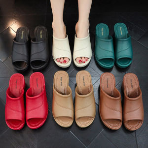 Dép Lê Đế Xuồng Dép Lê Nữ Đế Xuồng Cao Thời Thượng Đi Bên Ngoài Mẫu Mới 2024 Dép Lê Quai Ngang Đế Dày Chống Trượt Trong Phòng Tắm Gia Đình Mùa Hè