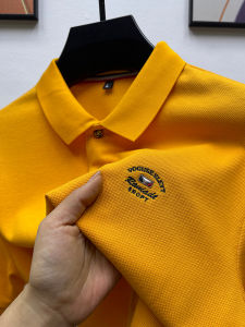 Áo Thun Polo Tay Ngắn Bằng Cotton 100% Thêu Thời Trang Mùa Hè Cho Nam Trung Niên Thường Ngày Không Cần Ủi