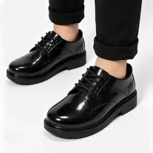 High Gloss Boys Black Formal Rubber Shoes Waterproof Anti Slip Wear Resistant School Dress Shoes 2026