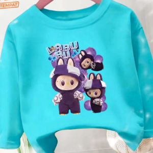 Kaos Atasan Fashion Anak Cewek & Cowok Usia 1-12 Tahun Labubu The Monster Lengan Panjang Kekinian