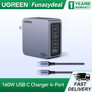 UGREEN X763 160W GaN Charger Kit 3C+1A 4‑Port PD PPS QC Fast Charger with 1.5M C‑to‑C Cable Foldable Plug Travel Adapter Compatible iPhone 17 16 15 Samsung S25 Ultra Xiaomi 15 14 iPad MacBook Air Pro