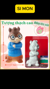 Tượng thạch cao Sóc con Simon D14 (Không kèm màu) tô tượng