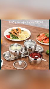 Bộ 3 hũ đựng gia vị chất liệu Inox 304 nâng tầm không gian bếp Việt. Phong cách Hàn Quốc.
