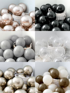 Black White Balloon Thickened Explosion-Proof Kids Birthday Party Decoration Scene Layout Pearl Silver Gray Balloon