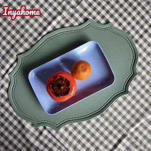 1/6/10Pcs Oval Shaped Saga Green Placemats Faux Leather Table Mats Luxury Style Insulated Tableware Cafe Pad For Wedding Table