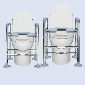 ZHANGRONGTU | Portable Elderly Pregnant Toilet Chair Heightener with Support Arm