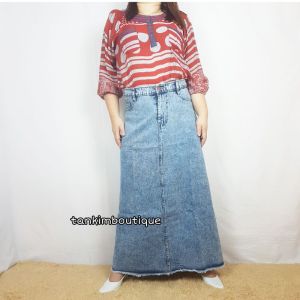 Rok Panjang Jeans Tidak Melar: Desain Modern & Kualitas Tinggi