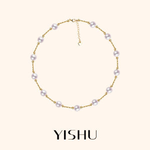 YISHU | Silver Grey Pearl Necklace 2026 New Release