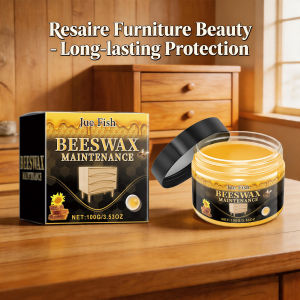 JUE-FISH | Beeswax Polishing Paste for Furniture Solid Wood Restores Luster Prevent Drying & Cracking for Wood Floor Cabinet Table 100g