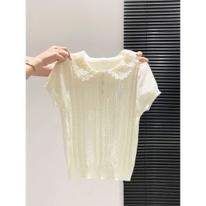 LUOSHAO | French Lace Peter Pan Collar Blouse