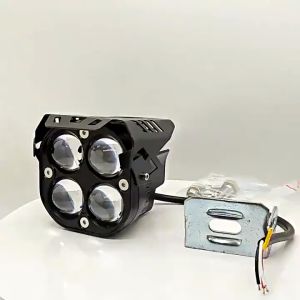 MOFOX D2-1 Laser Gun Motorcycle Mini Driving Lights Full Set Auxiliary Light Angel Eyes Red Blue MDL High/Low Beam Motorcycle Spotlight mofox laser gun 80w d2 lazer gun driving light