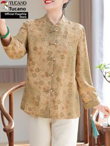 TUCANO | New Spring Summer Elderly Womens Long Sleeve Shirt Blouse