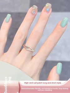 MONLEYTA | Wearable Manicure Nail Patches Summer New Style Short Medium Long Ice Transparent Color French Style Finished Product