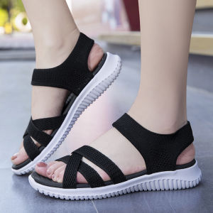 Comfortable Soft Bottom Roman Style Flat Bottom Sandals for Mothers Summer New Arrival Womens Shoes Low Heel Slip-On Sandals