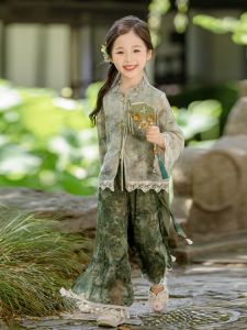 MPW | New Chinese Style Girls Outfit Spring Season Two-Piece Set Fashionable Ethnic Trend For Little Princesses MPW Brand