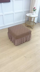 Skirt footstool cover Plain Color Footstool Cover/Ottoman Cover Rectangle/Square Footstool Cover Stretchable Sofa Stool Cover