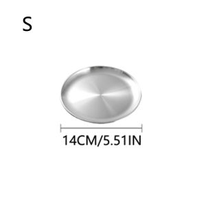 Plate tray dining tray steak plate barbecue plate Korean stainless steel circular barbecue plateFor dishwasher cleaning
