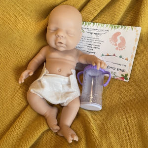 26cm Waterproof Dark Skin Solid Newborn Baby Girl With Rooted Black Hair 3D Paint Skin Full Body Silicone Lifelike Reborn Dolls