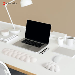 Excovip hỗ trợ cổ tay bàn phím hỗ trợ mềm mại thoải mái chống trượt dễ thương Ergonomic Máy tính để bàn máy tính xách tay nghiên cứu trò chơi máy tính văn phòng Quà tặng đám mây trắng