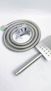 Vòi Sen Tắm Tăng Áp Inox 304 Mặt Vuông Bộ Sen Tắm Tăng Áp Tia Nước Cầm Tay Inox SUS 304 Vuông