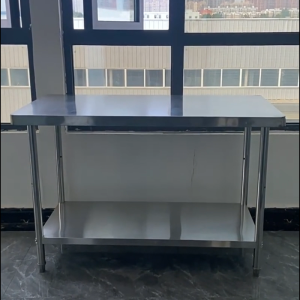 Extra-thick multi-layer stainless steel commercial kitchen multi-function workbench with storage prep station and corrosion-resistant work table
