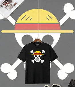 Bandai | Summer 2026 One Piece Straw Hat Group "Classic Skull Flag" Trend Theme 100% Cotton Print Loose T-shirt Adult Parent Top