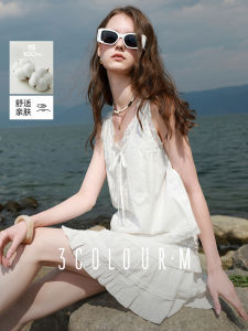 Áo Sơ Mi Ren Cổ Chữ V Không Tay Bằng Cotton 100% Mùa Hè Mới Về Cho Nữ Áo Vest Ngắn Màu Trơn Giản Dị Thường Ngày