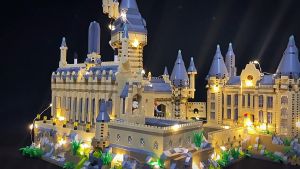 Magic Castle Blocks Pink Garden Building Hogwarts Castle Blocks A gift for children