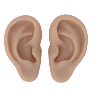 Silicone Human Ear Model 1 Pair Silicone Ear Model Soft Flexible Simulation Ear Model for Earrings Display Ear Piercing Exercise