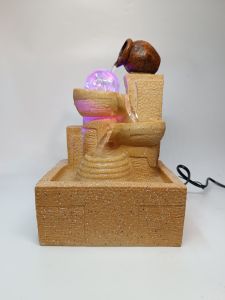 Buddha fountain Travelling Buddha water fountain Lucky Buddha Tabletop water fountain fengshui lucky fountain Laughing Buddha with Gold Bar Fountain Water Fengshui Fountain Table Water Waterwheel Crystal Ball Indoor Table water Fountain Fengshui Buddha ko