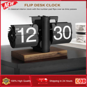 ⭐️【มีในสต๊อก+คลังสินค้าท้องถิ่น】⭐Yusat นาฬิกาพลิกแบบย้อนยุคนาฬิกาโต๊ะวินเทจนาฬิกาดิจิตอลกลับด้านอัตโนมัติทำงานด้วย B-Attery นาฬิกาตั้งโต๊ะแบบกลไกสีดำ-เหมาะสำหรับบ้านสำนักงานของตกแต่งห้อง