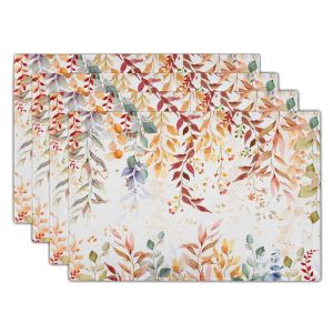 VIKAMA 2/4/6PCS Retro Country Style Placemats Washable Non Slip Table Mats Aesthetic Kitchen Dining Decor