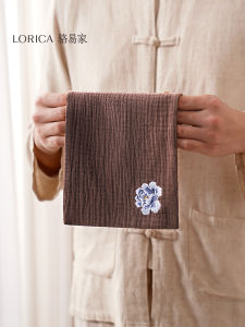 High Absorbent Cotton Linen Tea Towel with Embroidery Tea Mat Tea Table Tea Set Accessories Zen Style Retro Chinese Style