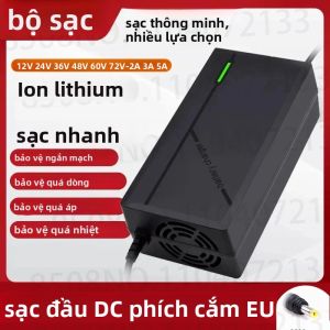 Bộ Sạc Cắm Sạc Nhanh Thông Minh Cho Bộ Pin Lithium Li-ion Điện Áp Có Thể Điều Chỉnh 12V-84V Với Bảo Vệ Quá Áp Phích Cắm EU/US