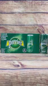 Nước giải khát Perrier Pháp có gas nhẹ tự nhiên lon slim 250ml (thùng 10 lon)