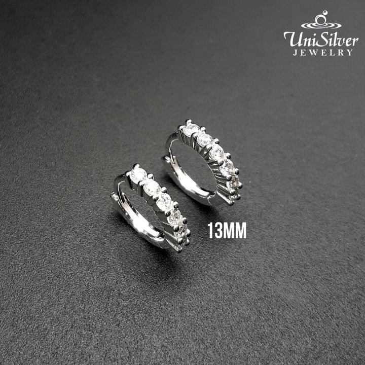 Unisilver 925 Sterling Silver Huggie Hoop Earring (ES304) Lazada